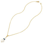 Alpine Lt Sapphire Blue Crystal White Shell Pearl Gold Tone Pendant
