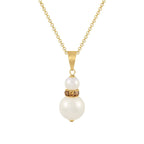 Alpine Lt Colorado Topaz Crystal White Shell Pearl Gold Tone Pendant