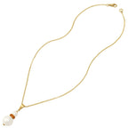 Alpine Topaz Crystal White Shell Pearl Gold Tone Pendant