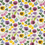 Country Garden White Multi Coloured Floral Pure Silk Scarf