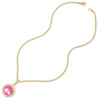 Viva Ultra Pink Austrian Crystal Gold Tone Pendant