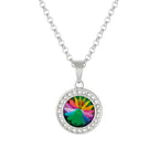 Viva Electra Austrian Crystal Silver Tone Pendant