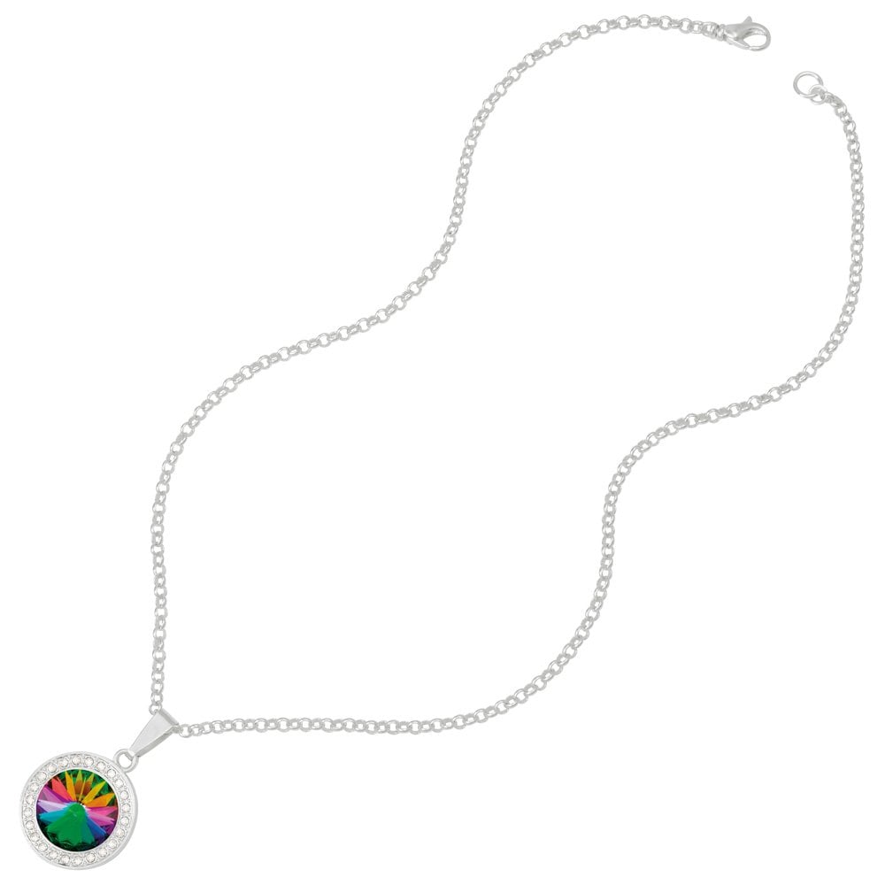 Viva Electra Austrian Crystal Silver Tone Pendant
