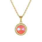 Viva Ultra Orange Austrian Crystal Gold Tone Pendant