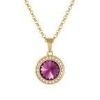 Viva Amethyst Austrian Crystal Gold Tone Pendant