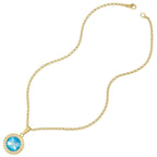 Viva Ultra Blue Austrian Crystal Gold Tone Pendant