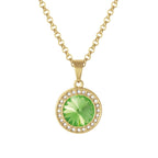 Viva Peridot Austrian Crystal Gold Tone Pendant