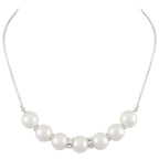 Viscountess White Shell Pearl Silver Tone Necklace