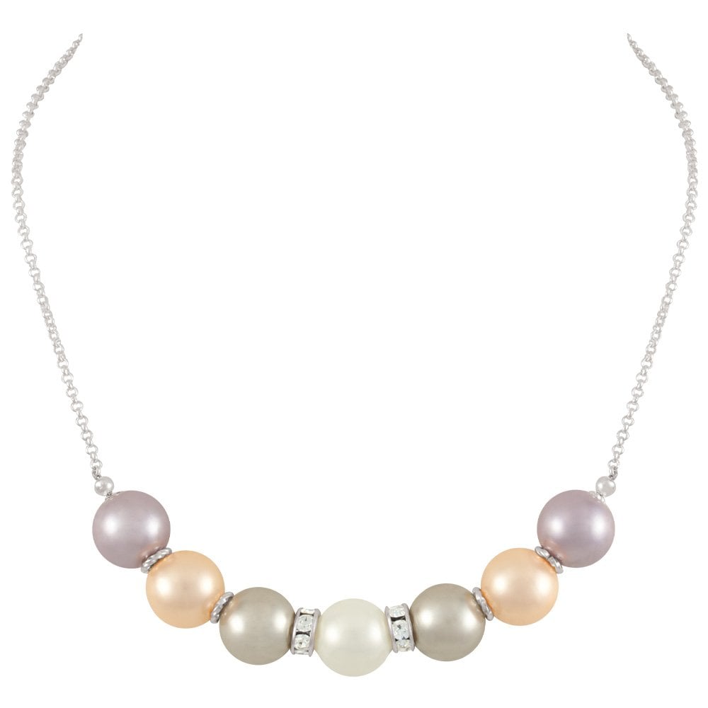 Viscountess Multicoloured Shell Pearl Silver Tone Necklace