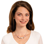 Viscountess Multicoloured Shell Pearl Silver Tone Necklace