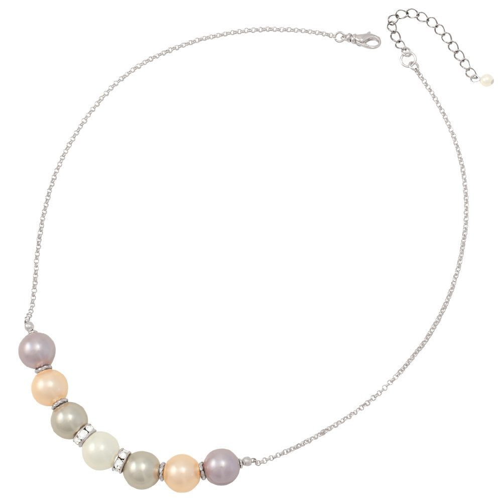 Viscountess Multicoloured Shell Pearl Silver Tone Necklace