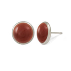 Symphony Carnelian Silver Pierced Stud Earrings