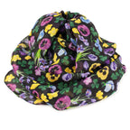 Country Garden Black Multi Coloured Floral Pure Silk Scarf