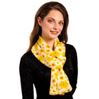Welsh Daffodil Yellow and White Multi Coloured Pure Silk Scarf