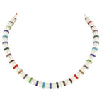 Kaleidoscope Multicoloured Crystal Shell Pearl Silver Tone Statement Necklace