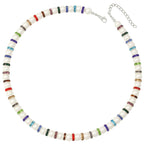 Kaleidoscope Multicoloured Crystal Shell Pearl Silver Tone Statement Necklace