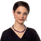 Debutante Amethyst Semi Precious Beaded Silver Tone Necklace