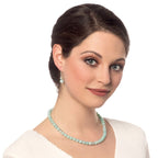 Debutante Amazonite Semi Precious Silver Tone Drop Pierced Earrings