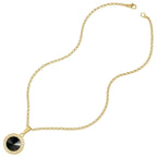 Viva Jet Black Austrian Crystal Gold Tone Pendant
