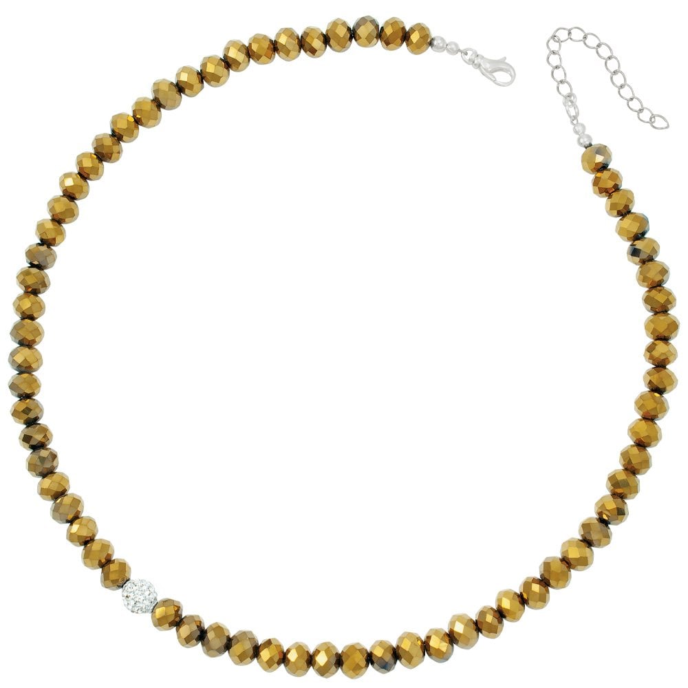 Majestic Gold Crystal Statement Beaded Necklace