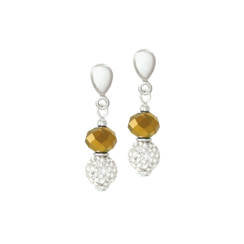 Majestic Gold Crystal Drop Clip On Earrings