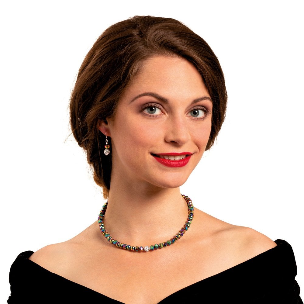 Majestic Rainbow Crystal Drop Clip On Earrings