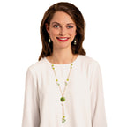 Chiara Green Murano Glass Gold Tone Drop Pierced Earrings