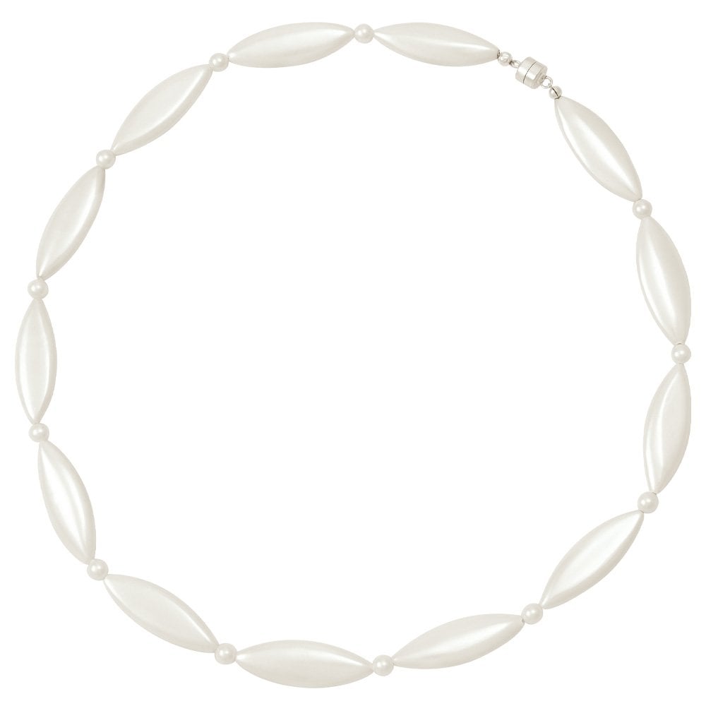 Monaco Oval White Shell Pearl Necklace