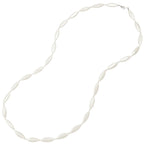 Monaco Oval White Shell Pearl Long Necklace