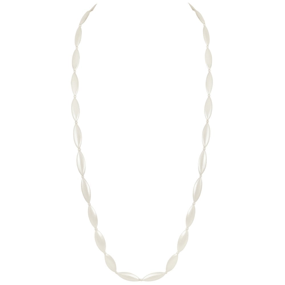 Monaco Oval White Shell Pearl Long Necklace