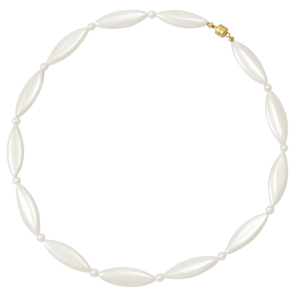 Monaco Oval Shell Pearl Gold Tone Necklace