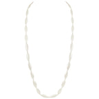 Monaco Oval Shell Pearl Long Gold Tone Necklace
