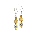 Apollo Silver and Gold Hematite Drop Pierced Earrings