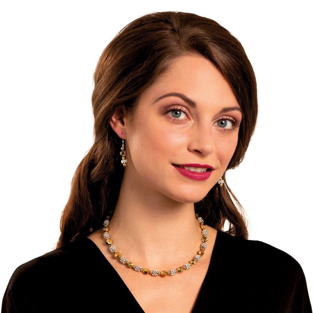 Apollo Silver and Gold Hematite Drop Pierced Earrings