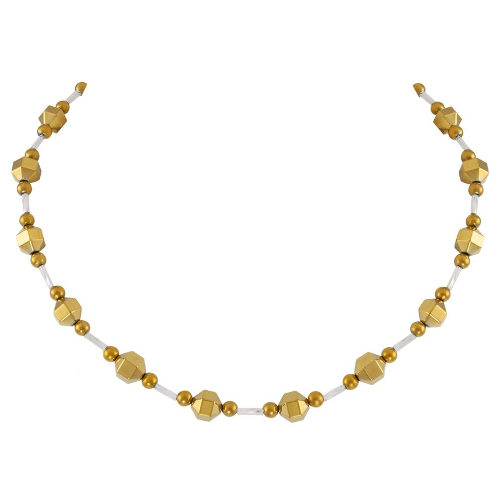 Imagination Silver and Gold Hematite Beaded Necklace