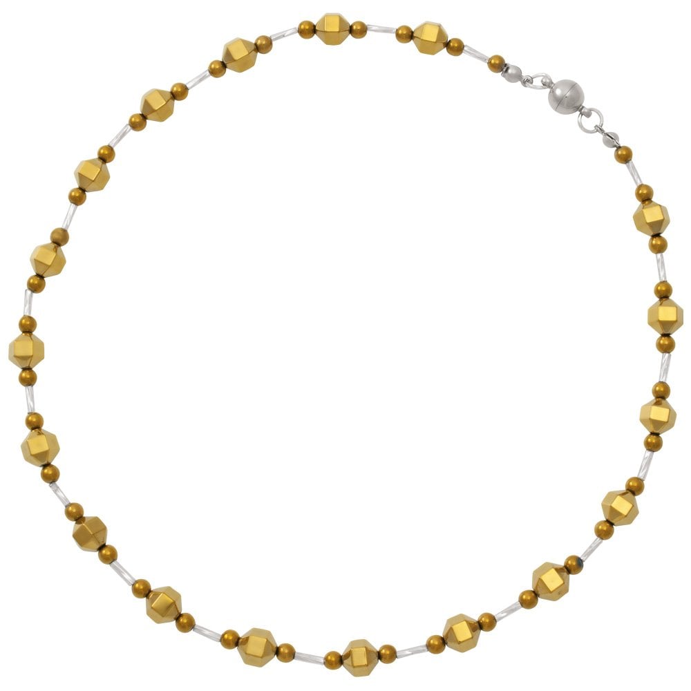 Imagination Silver and Gold Hematite Beaded Necklace