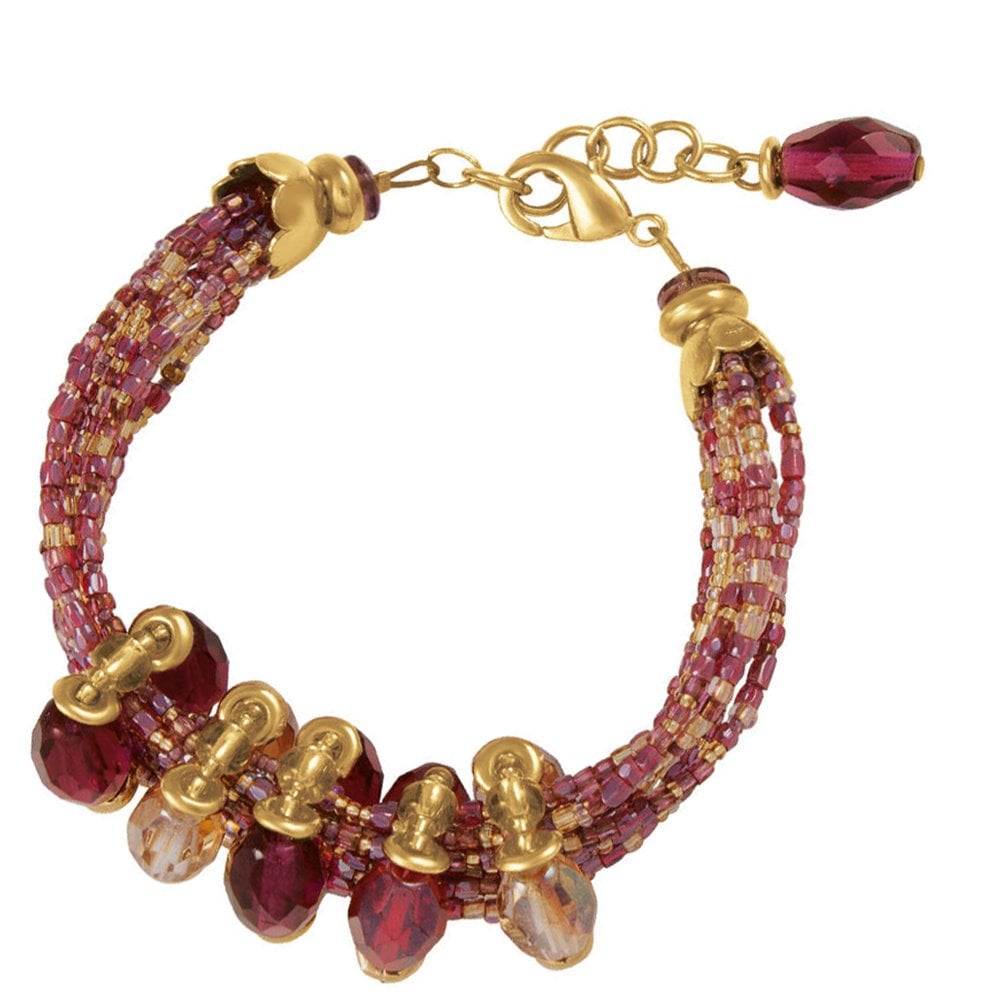 Luciana Red and Purple Venetian Murano Glass Bracelet