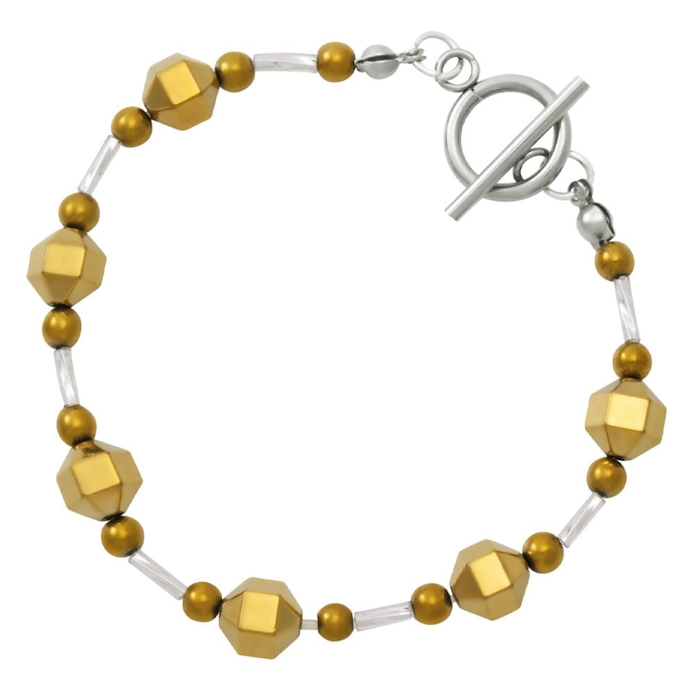 Imagination Silver and Gold Hematite Beaded Bracelet