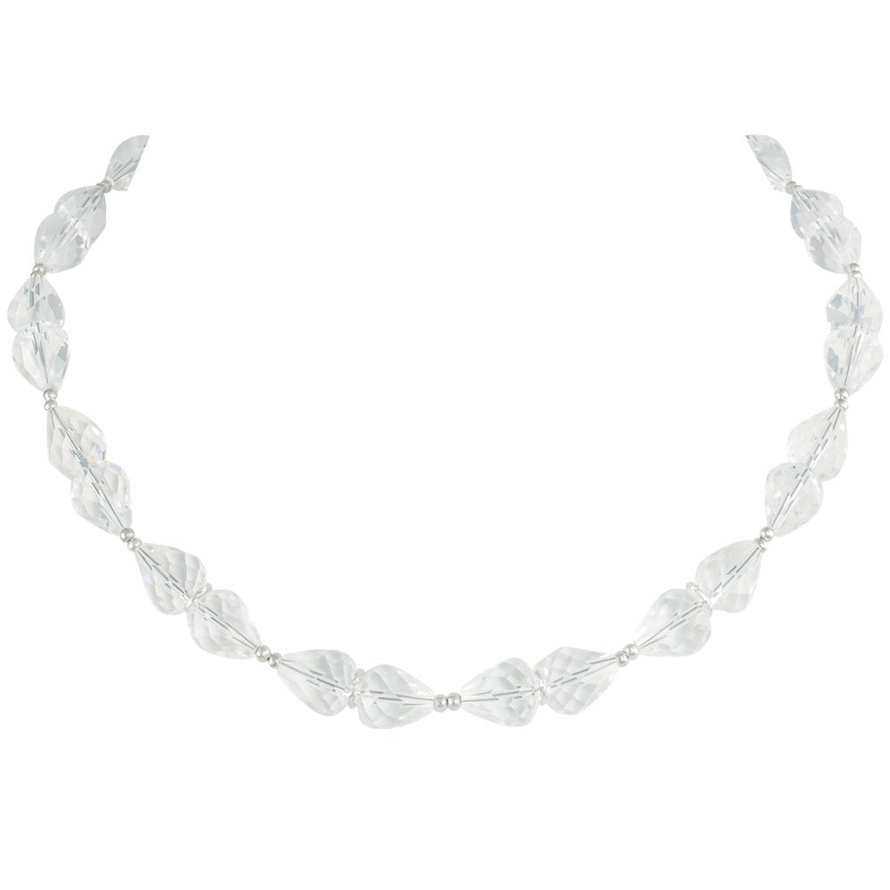 Sophistication Clear Crystal Silver Tone Necklace