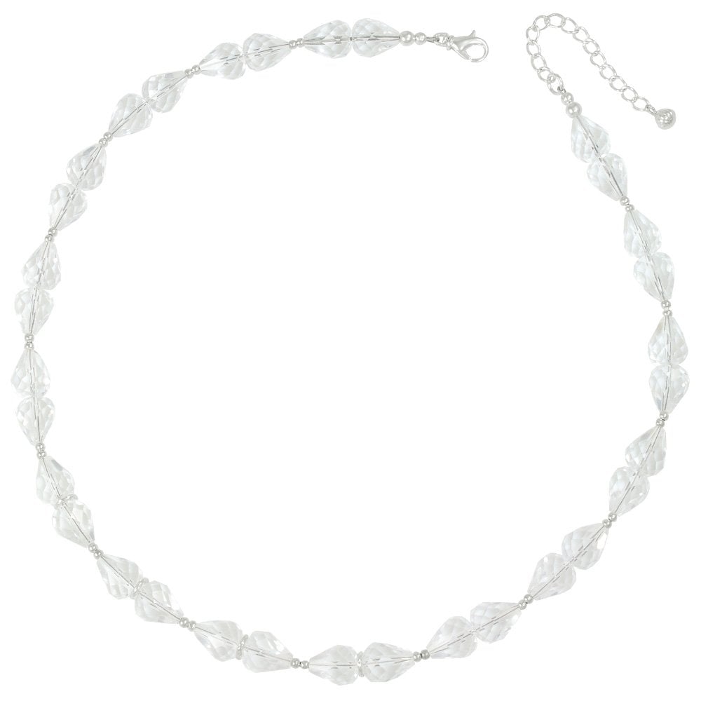 Sophistication Clear Crystal Silver Tone Necklace