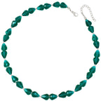 Sophistication Teal Crystal Silver Tone Necklace