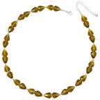 Sophistication Olive Green Crystal Silver Tone Necklace