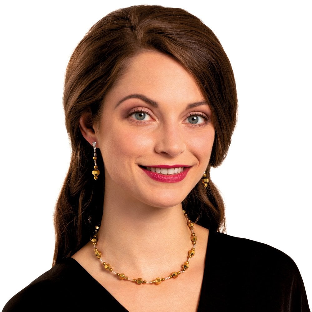 Imagination Silver and Gold Hematite Drop Clip On Earrings