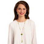 Chiara Green Murano Glass Gold Tone Drop Clip On Earrings