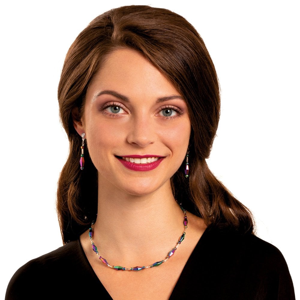 Spectrum Rainbow Hematite Drop Clip On Earrings