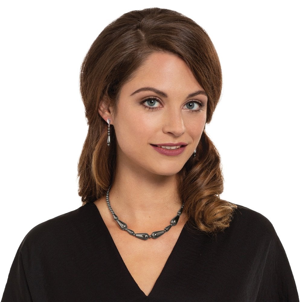 Mystique Hematite Silver Tone Drop Screw Back Clip On Earrings