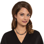 Mystique Hematite Silver Tone Drop Screw Back Clip On Earrings