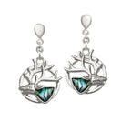 Monarch of the Glen Paua Shell Silver Tone Drop Screw Back Clip On Earrings