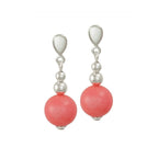 Essentia Coral Silver Tone Drop Screw Back Clip On Earrings