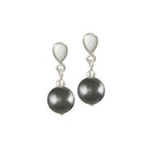 Twilight Hematite Silver Tone Drop Screw Back Clip On Earrings